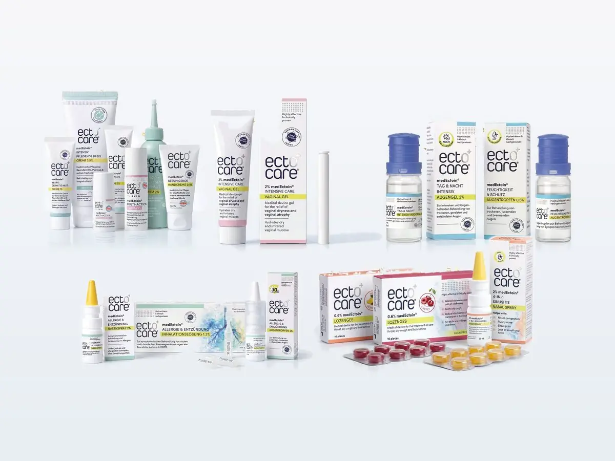 The whole ectocare® range: group shot